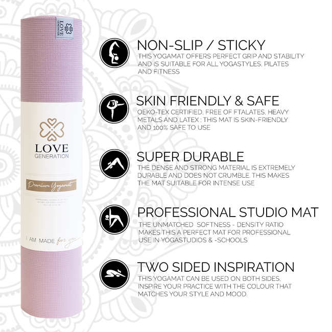 Premium Yogamatte │ 6mm │Enchanting Pink