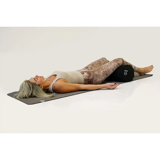 Rundes Yoga Bolster | Schwarz | Baumwolle | 61cm lang