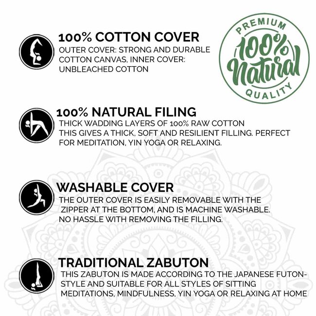 Meditation mat │ Zabuton │ 100% Cotton │ Sand