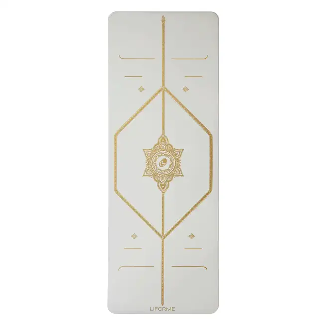 Liforme Yogamatte - 4mm - Weiß mit Golddruck
