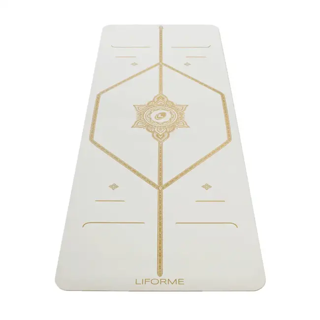 Liforme Yoga Mat - 4mm - White with Gold print