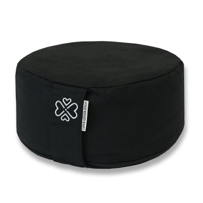 Love Generation Meditation Cushion │ Round │ Black