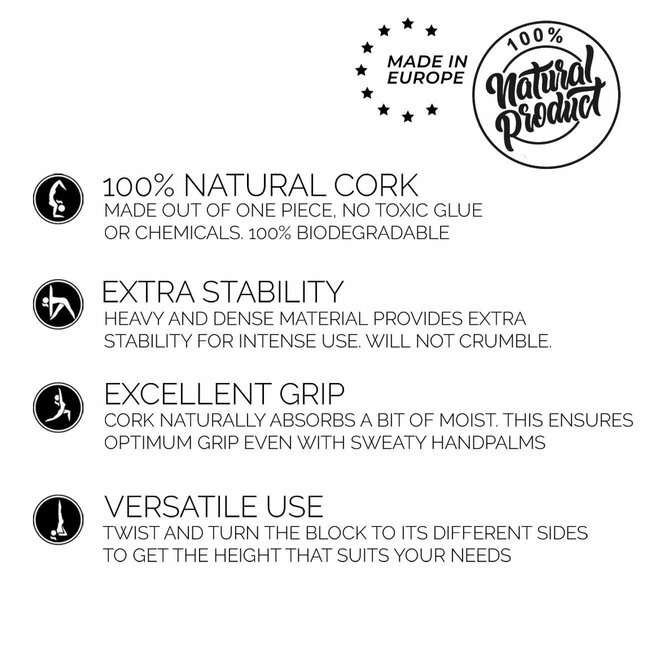 Eco Yogablok | Kurk | Medium | Made in EU