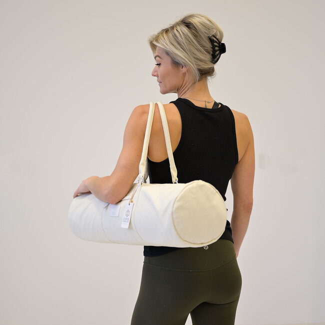 Set of Love Yoga Mat Sand Extra Thick + XL Yoga Bag White