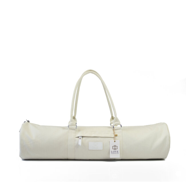 Set of Love Yoga Mat Sand Extra Thick + XL Yoga Bag White