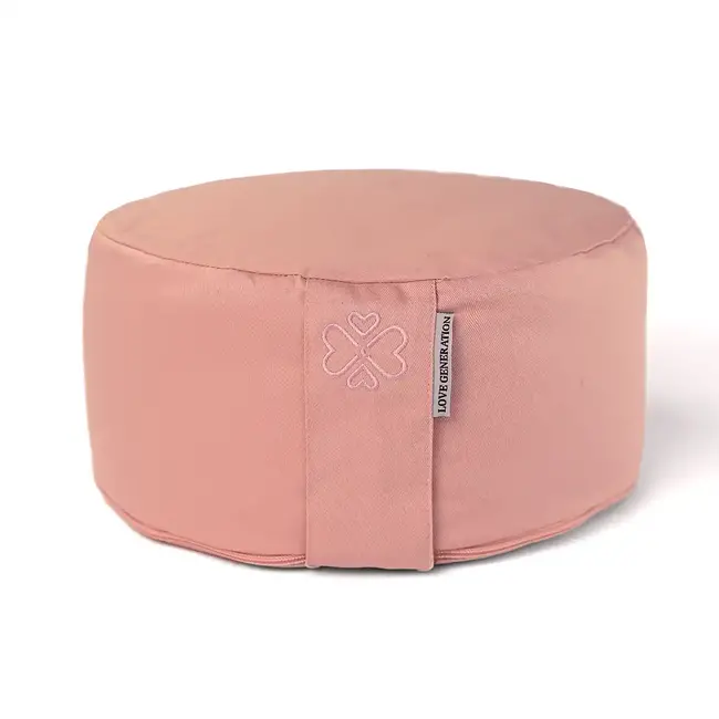 Meditation Cushion │ Round │ Cotton & Buckwheat Filling │ Pink