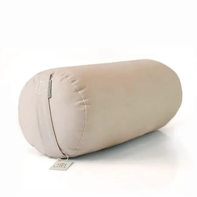 Rundes Yoga Bolster | Sand | Baumwolle | 61cm lang