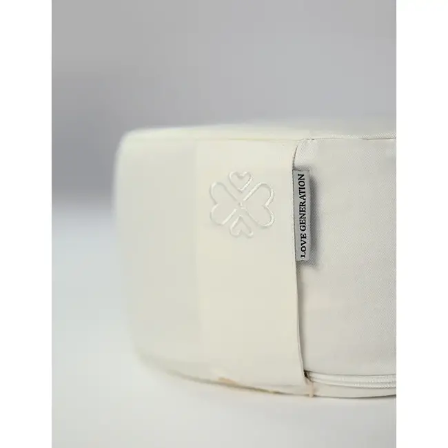 Meditation Cushion │ Round │ Cotton & Buckwheat Filling │ White