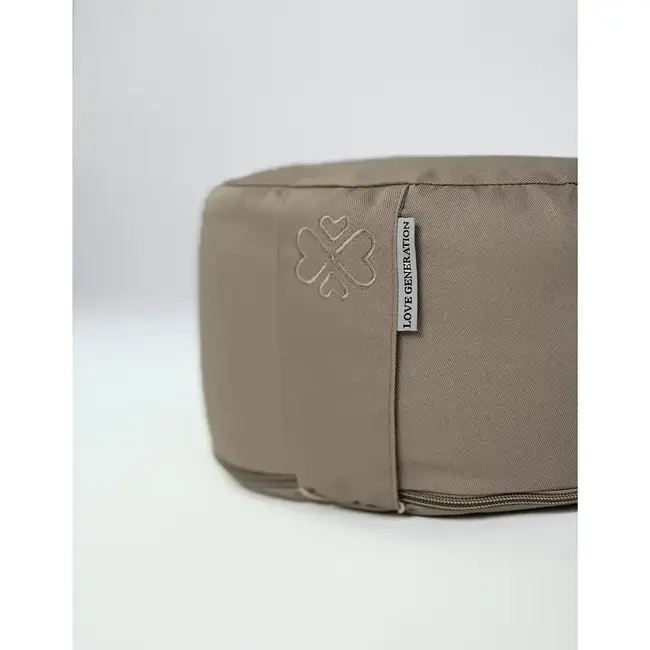 Meditation Cushion │ Round │ Cotton & Buckwheat Filling │ Taupe