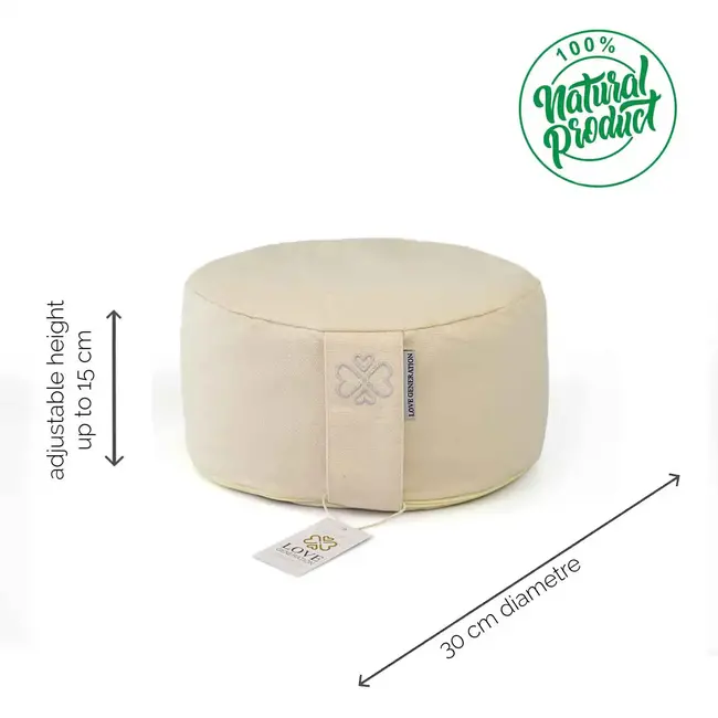 Meditation cushion │Round │ Cotton & Buckwheat filling │ Sand