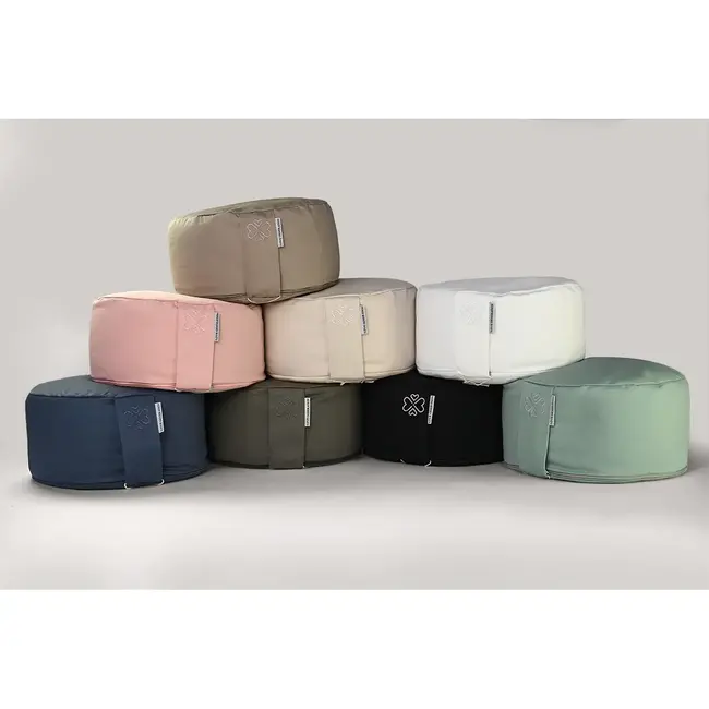Meditation Cushion │ Round │ Cotton & Buckwheat Filling │ Taupe