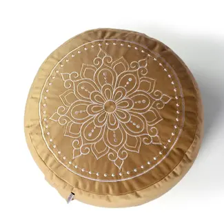 Love Generation Meditationskissen │ Mandala │ Samt │ Hellgold