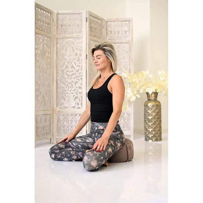 Meditatiekussen │ Rond │ Katoen & Boekweitvulling │ Taupe