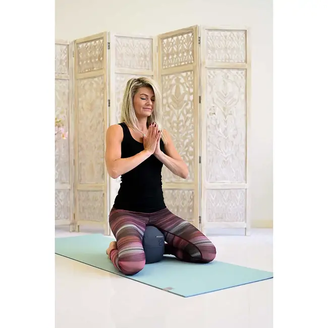 Meditation Cushion │ Round │ Cotton & Buckwheat Filling │ Blue