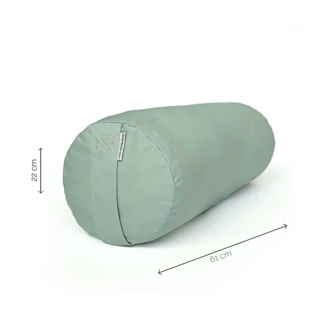 Rundes Yoga Bolster | Sage | Baumwolle | 61cm lang