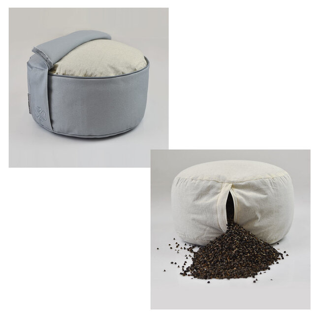 Meditatiekussen │ Rond │ Fluweel │ Steenblauw