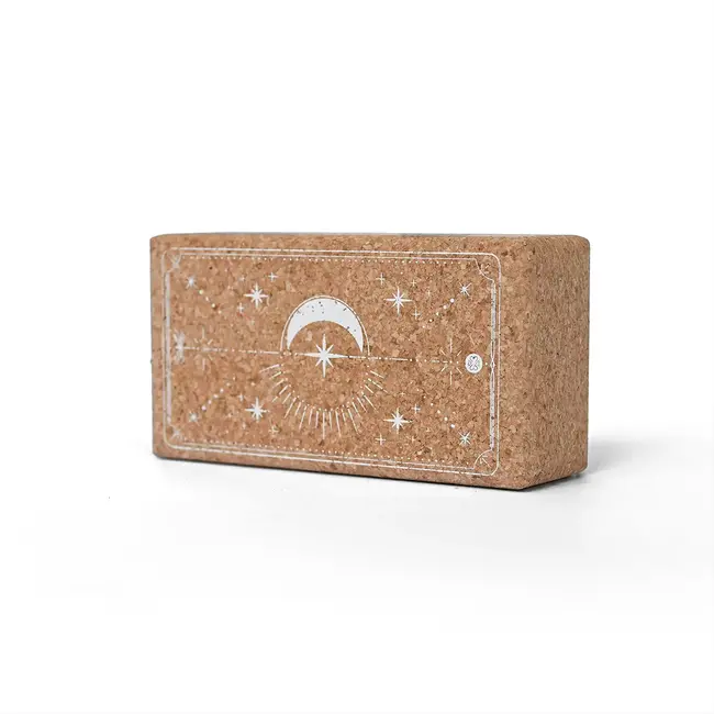 Eko Yogablock | Kork  | Made in EU | Align with the Stars Weiß
