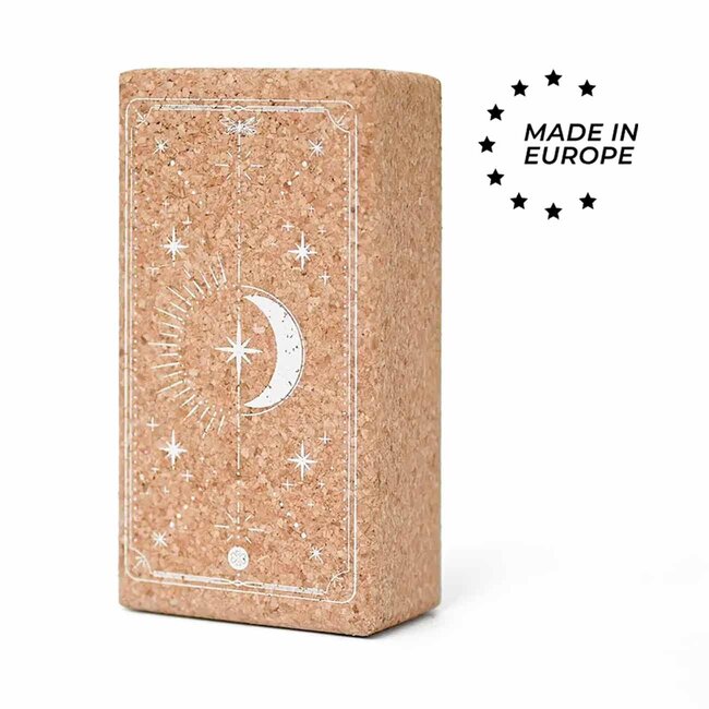 Love Generation Eko Yogablock Kork - Align with the Stars - Weiß