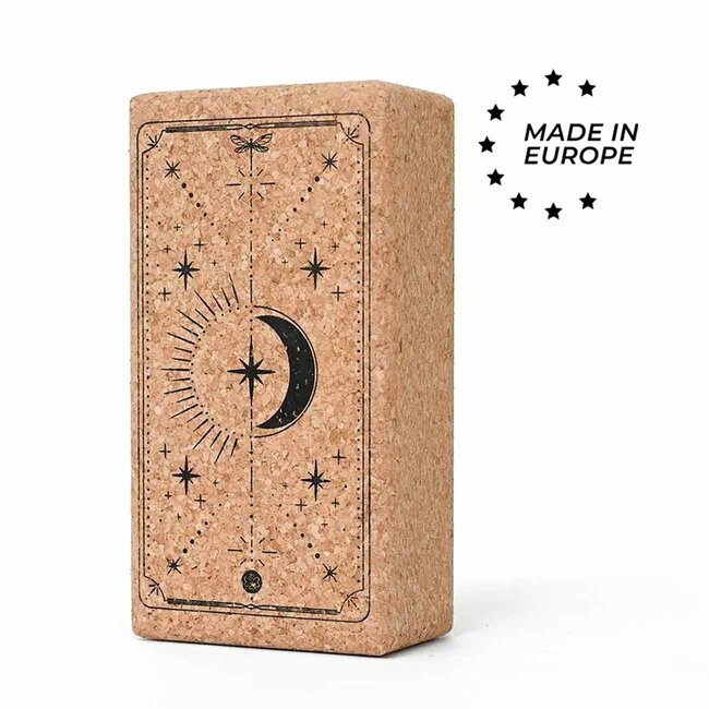 Love Generation Eko Yogablock Kork - Align with the Stars - Schwarz