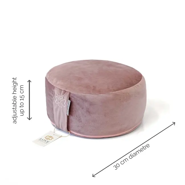 Meditatiekussen │ Rond │ Fluweel │ Pale Pink
