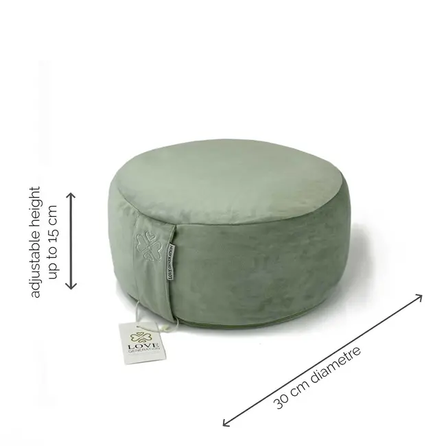 Meditatiekussen │ Rond │ Fluweel │ Serene Sage