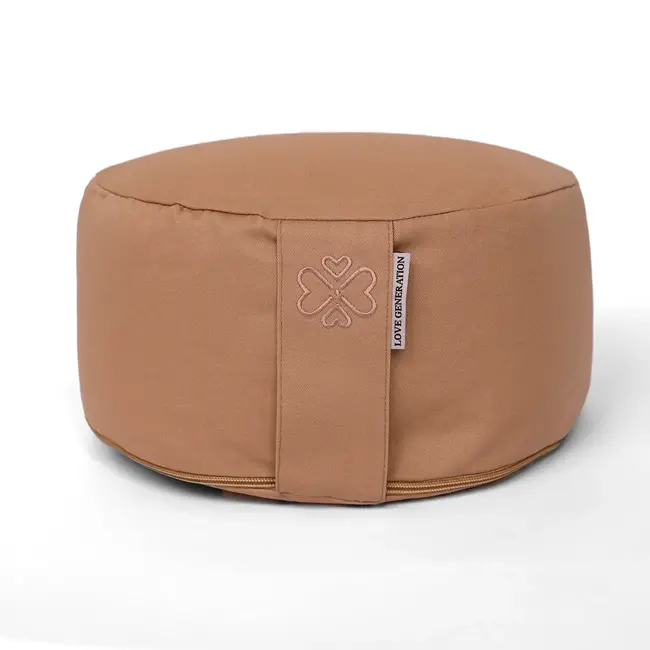 Meditation Cushion │ Round │ Cotton & Buckwheat Filling │ Caramel