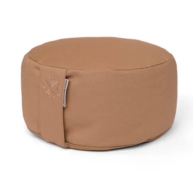 Meditation Cushion │ Round │ Cotton & Buckwheat Filling │ Caramel