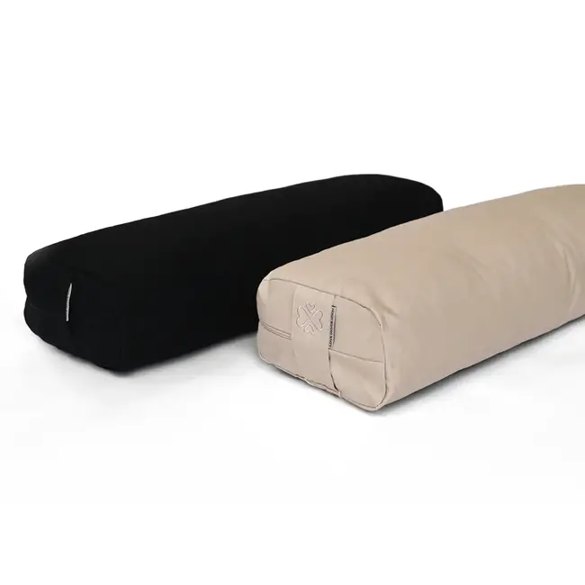 Rechthoekige Yogabolster | Zwart | Katoen | 61cm lang