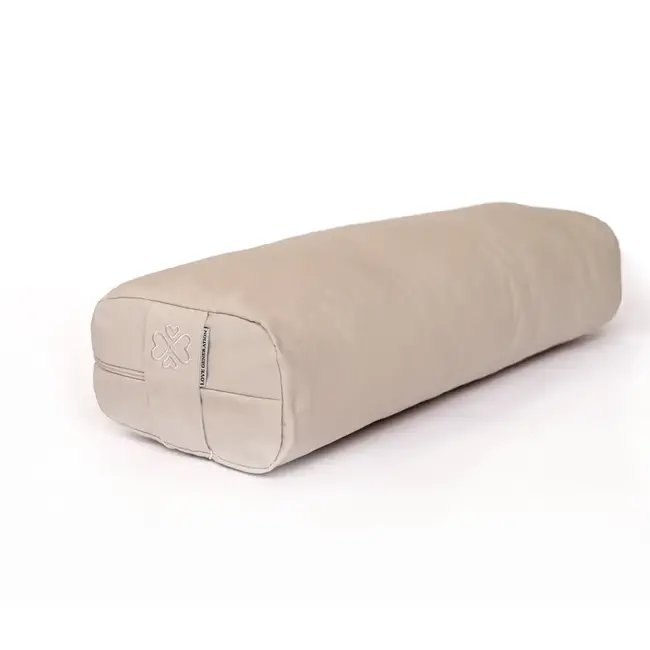 Rechteckiges Yoga Bolster | Sand | Baumwolle | 61cm lang