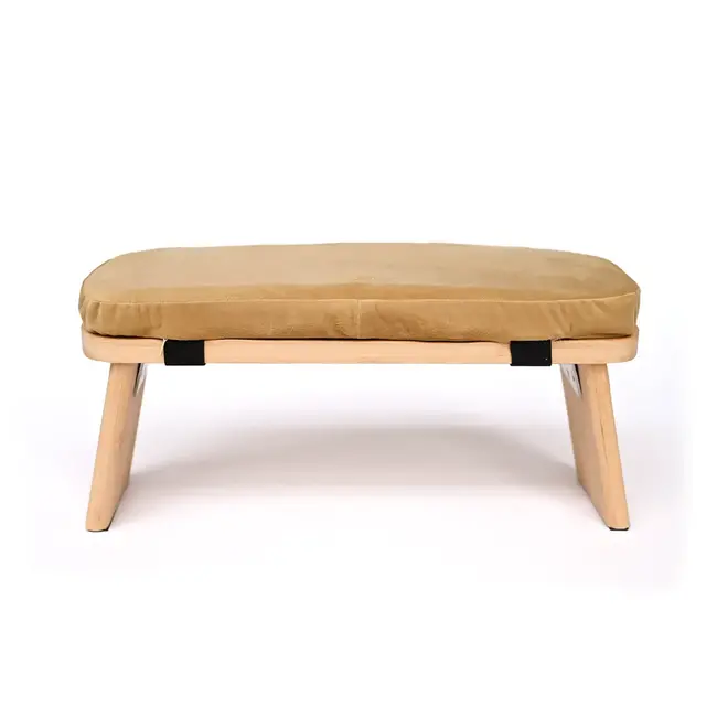 Meditation Bench │ Bamboo │ Foldable │ Velvet Cushion │ Gold