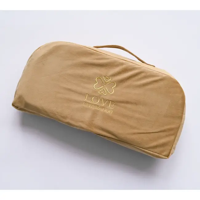 Meditationsbank │ Bambus │ Faltbar │ Samtkissen │ Gold