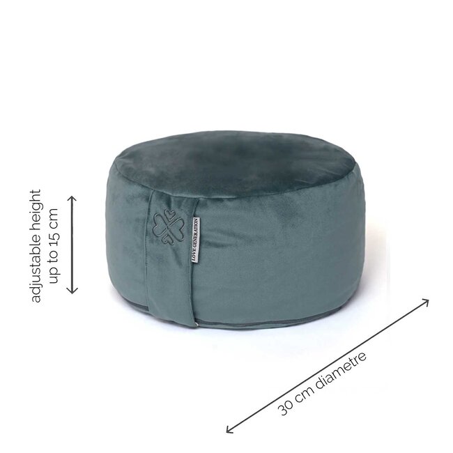 Meditation Cushion │ Round │ Velvet │ Stone Blue