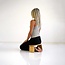 Meditation Bench │ Bamboo │ Foldable │ Velvet Cushion │ Light Gold