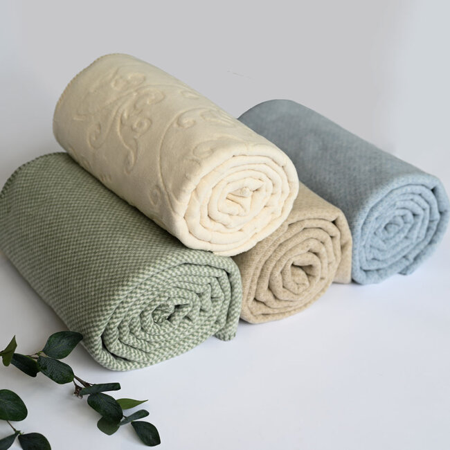 Öko Yogadecke │ Bio-Baumwolle │ Extra weich │ Arabica-Struktur │ Weiß