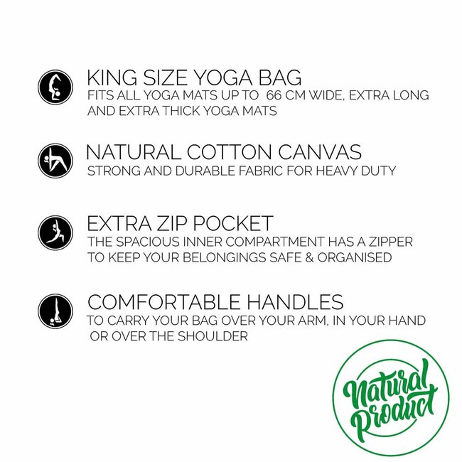 Set van Love Yogamat Zand Extra Dik +  XL Yogatas Wit