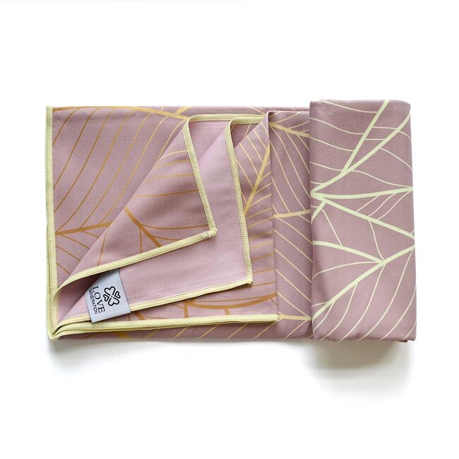 Zweiseitige Yoga Handtuch - Pink Leaves