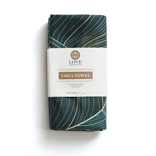 Tweezijdige Yoga Handdoek - Green Leaves