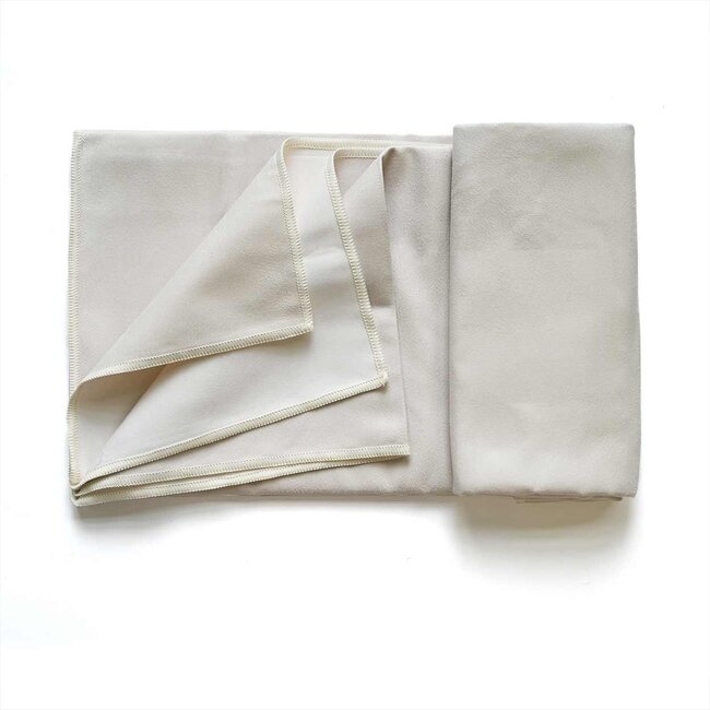 Two Sided Yoga Towel - Sand & White