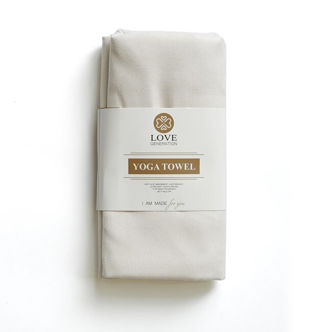 Tweezijdige Yoga Handdoek - Zand & Wit