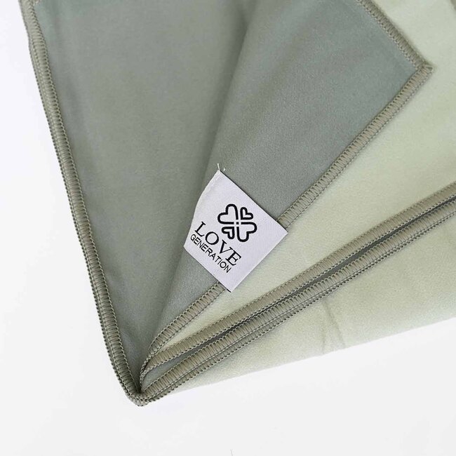 Tweezijdige Yoga Handdoek - Donkergroen & Sage