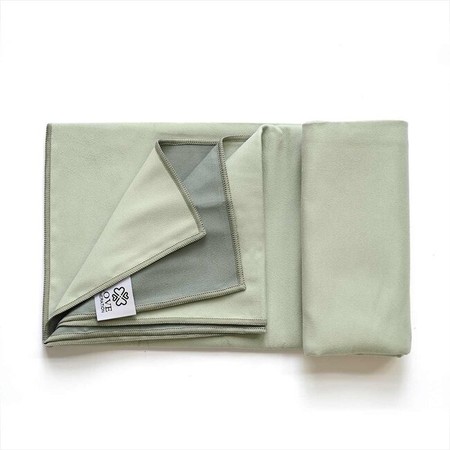Tweezijdige Yoga Handdoek - Donkergroen & Sage ***