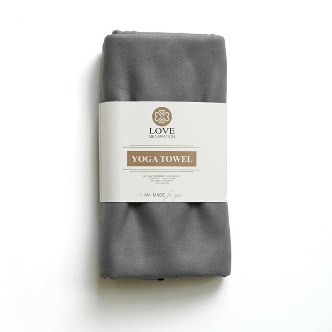 Zweiseitige Yoga Handtuch - Grau & Schwarz ***