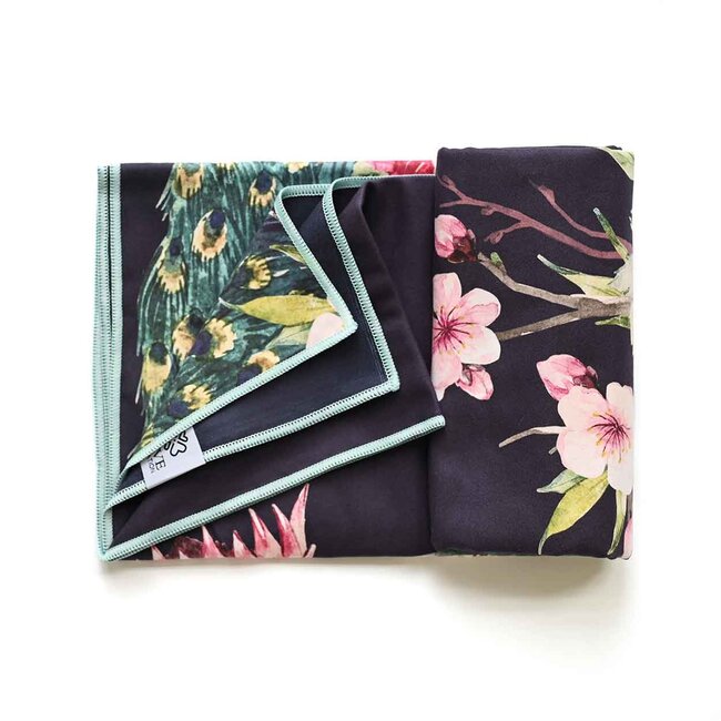 Tweezijdige Yoga Handdoek - Royal Peacock