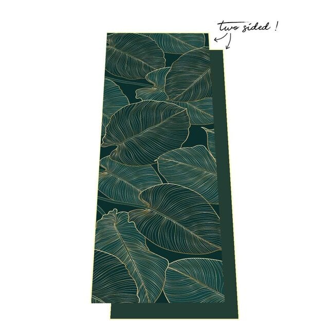 Tweezijdige Yoga Handdoek - Green Leaves