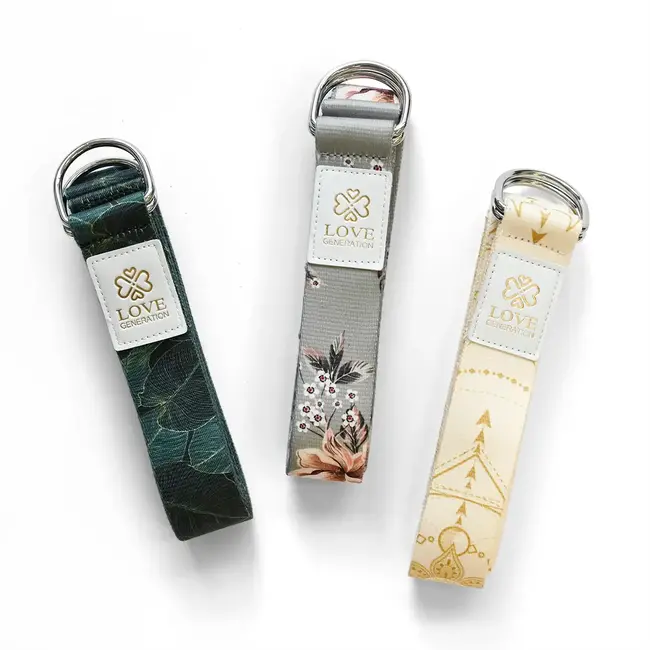 Vollfarbige Yoga Gürtel - Green Leaves