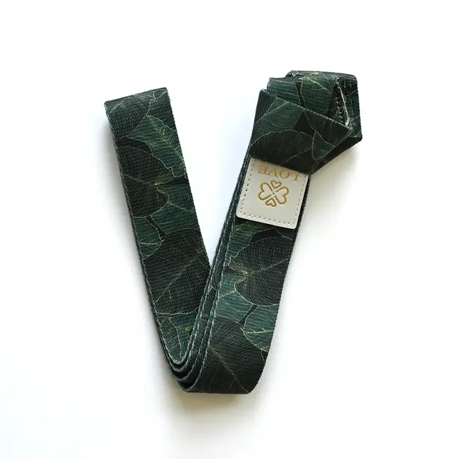 Yoga Mat Carrying Strap │ Full Colour Print │ Green Leaves