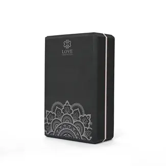 Love Generation Foam Yogablock  - Mandala - Blessed Black