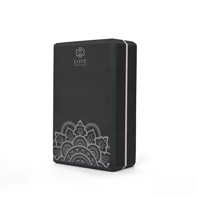Yoga Block | EVA Foam | Mandala - Blessed Black