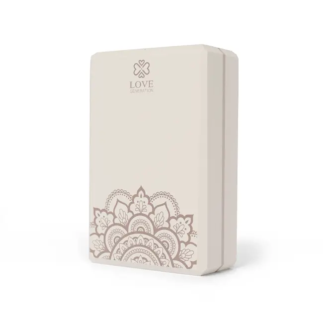 Yoga Block | EVA Foam  | Mandala - Wonderful White