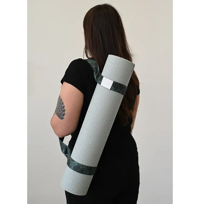 Yoga Mat Carrying Strap │ Full Colour Print │ Green Leaves